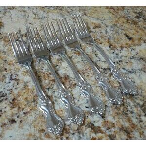 Reed & Barton Marlborough 5 Dinner Forks Heritage Mint 18/10 Stainless